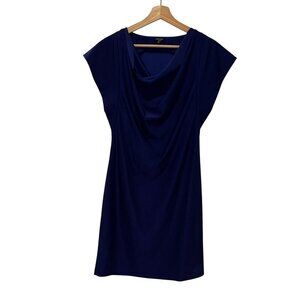 Komarov Blue Cowl Neck Short Sleeve Women's Mini Dress Size Small